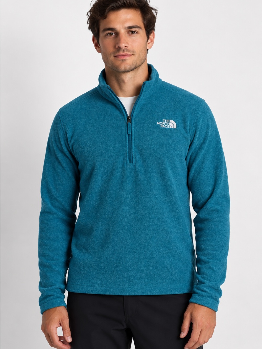 The North Face Textured Cap Rock 1/4 Zip Fleece Pullover Men’s M Blue Teal